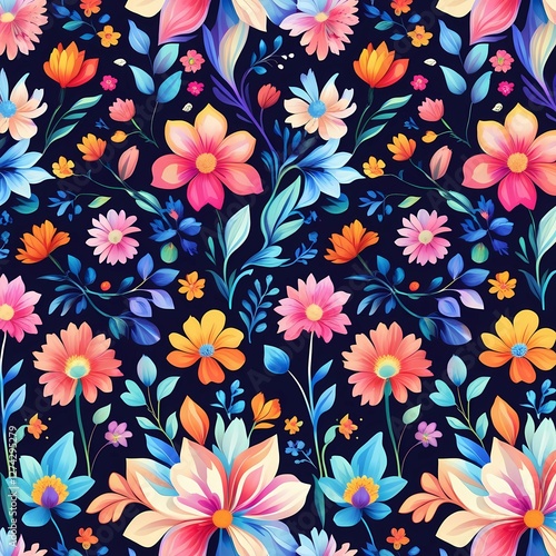 Seamless pattern flower generative ai