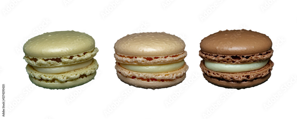 Macrons, colorful pastel macrons, isolated on a transparent background Macrons, colorful pastel macrons, isolated on a transparent background