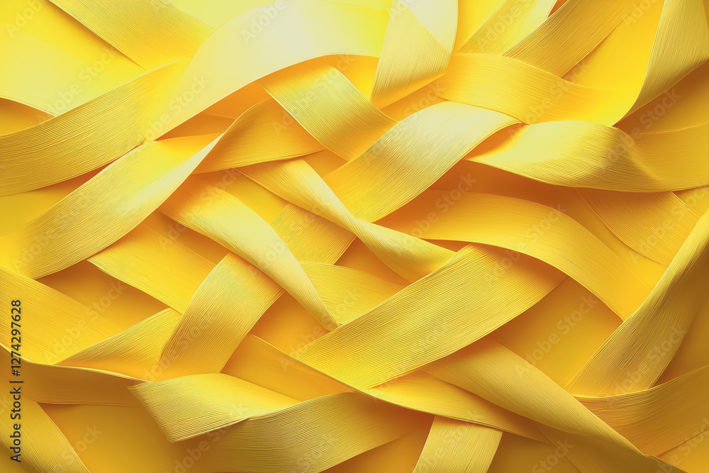 Yellow background filled with numerous pieces of paper in a disorganized arrangement Yellow background filled with numerous pieces of paper in a disorganized arrangement