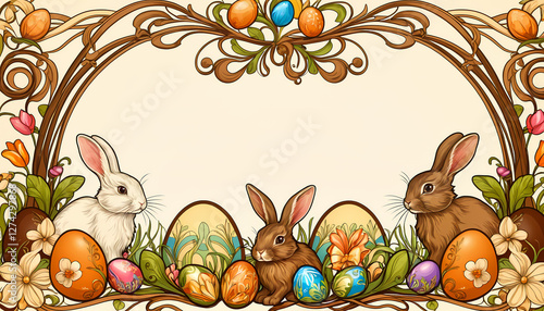 EASTER BUNNIES EASTER EGGS AND CHOCOLATES EASTER CARD EASTER COLLECTION 