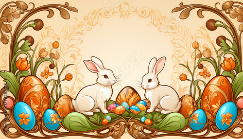 EASTER BUNNIES EASTER EGGS AND CHOCOLATES EASTER CARD EASTER COLLECTION 
