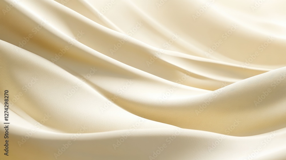 Obraz premium Creamy Draped Fabric: Luxurious Soft Waves Texture