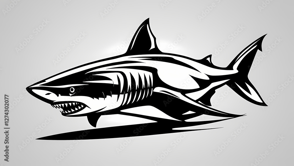 Fototapeta premium shark vinyl ready vector illustration