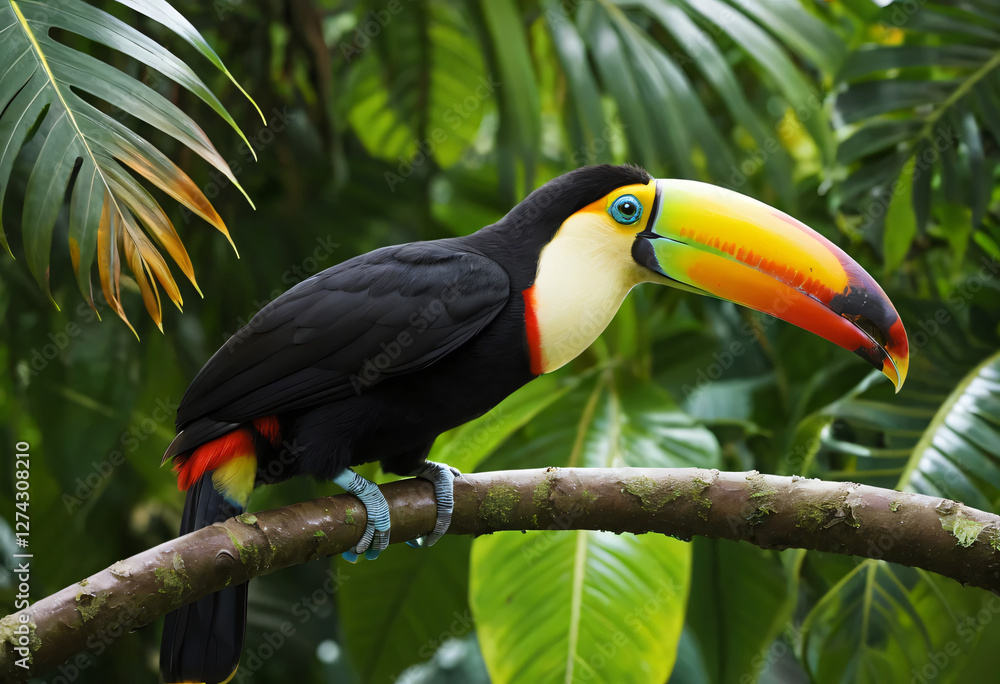 Obraz premium Toekan in a tropical jungle 