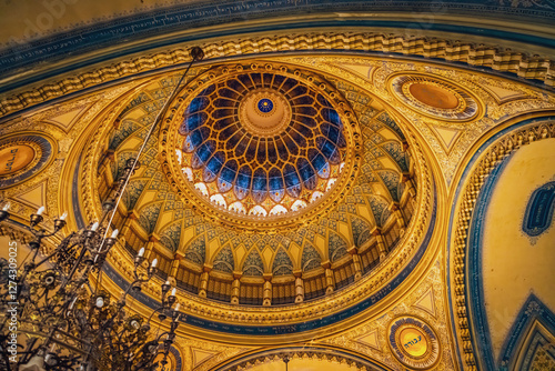 Photography interior of the Szeged, Hungary synagogue build in 1902.