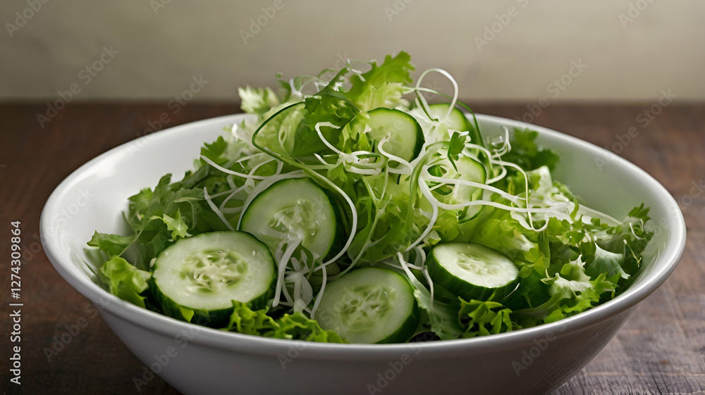 fresh green salad with cucumber fresh green salad with cucumber