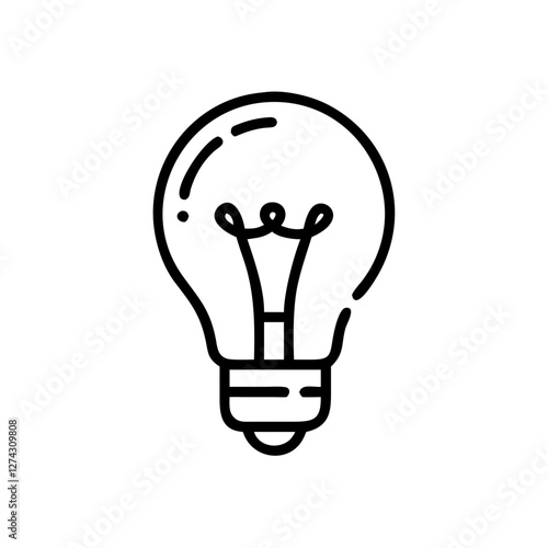 Light bulb illustration in minimalist style on white background  