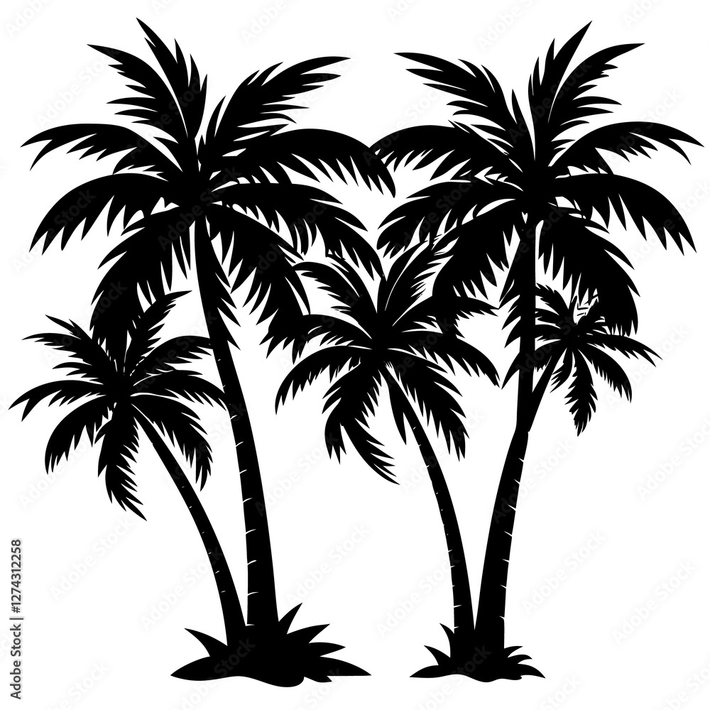 Naklejka premium palm tree silhouette