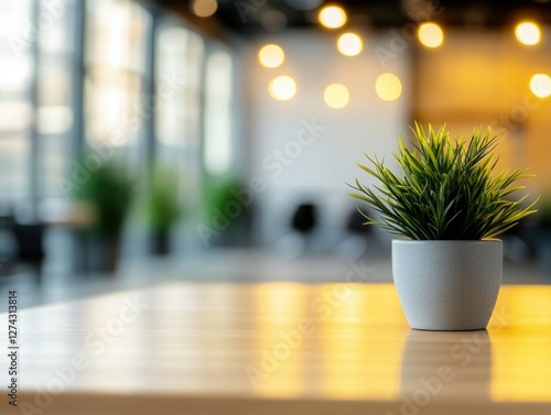 Stylish office interior with modern furniture and decor.