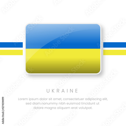 National Ukraine Flag.Vector Ukraine Button Flag. Realistic National Flag Design and Vector Template.