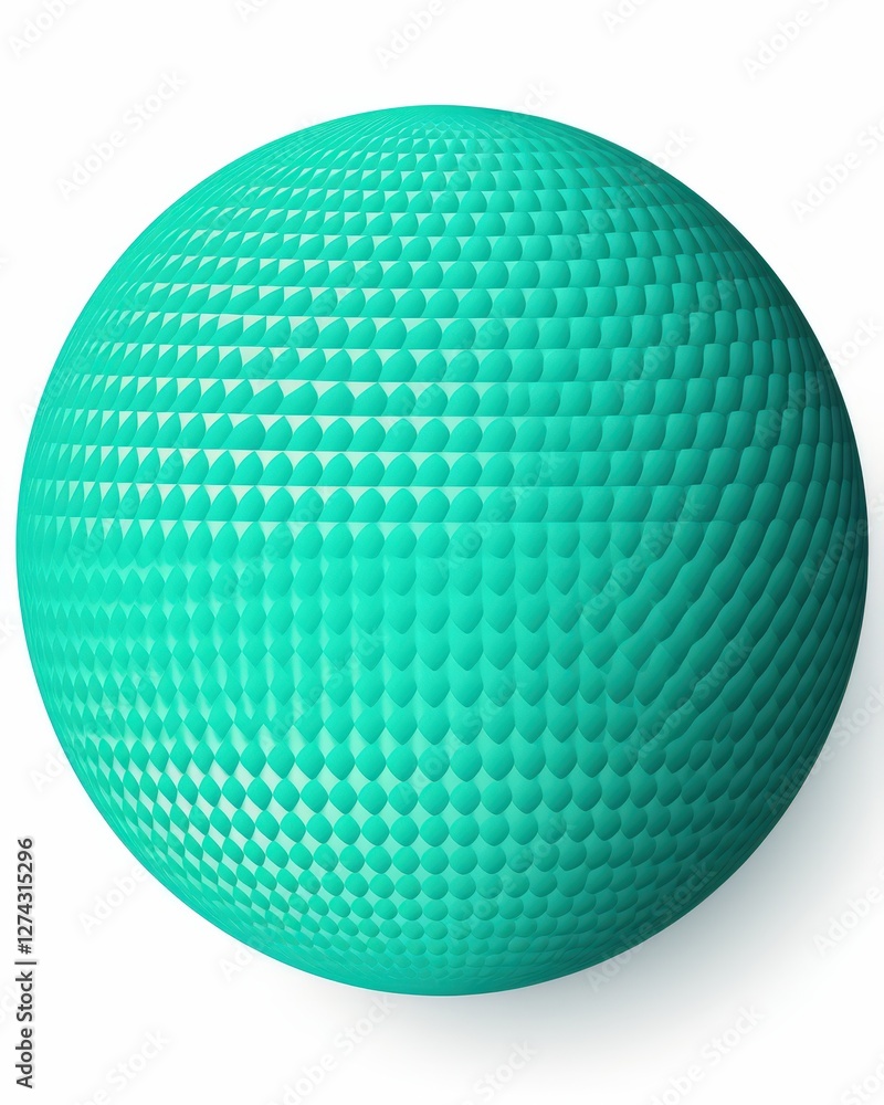 Textured Turquoise Sphere on White Abstract Ball for Design, Mockup, Tech Textured Turquoise Sphere on White Abstract Ball for Design, Mockup, Tech