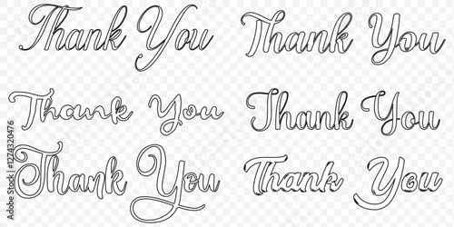 Thank you sign icon. Customer service symbol. vector thank you handwritten inscription. hand drawn lettering. Thank you calligraphy. Thank you card.  EPS 10.