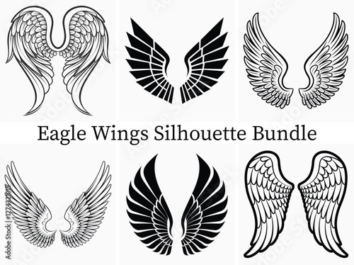Majestic American Eagle Wings Silhouette – Powerful Flight Illustration