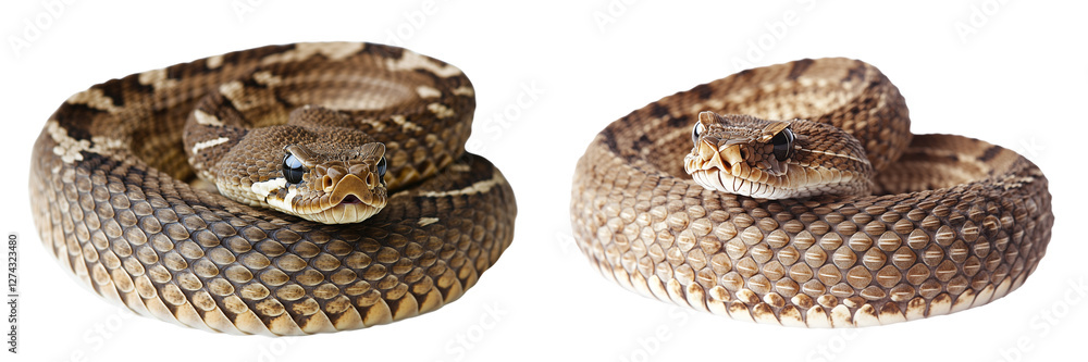 Set of a Rattlesnake coiled up, isolated on transparent background. Set of a Rattlesnake coiled up, isolated on transparent background.