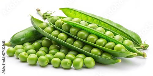 Wallpaper Mural Fresh Green Peas on White Background Torontodigital.ca