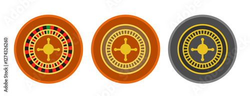 Roulette wheel. Casino roulette wheel. European roulette wheel. Vector clipart isolated on white background.