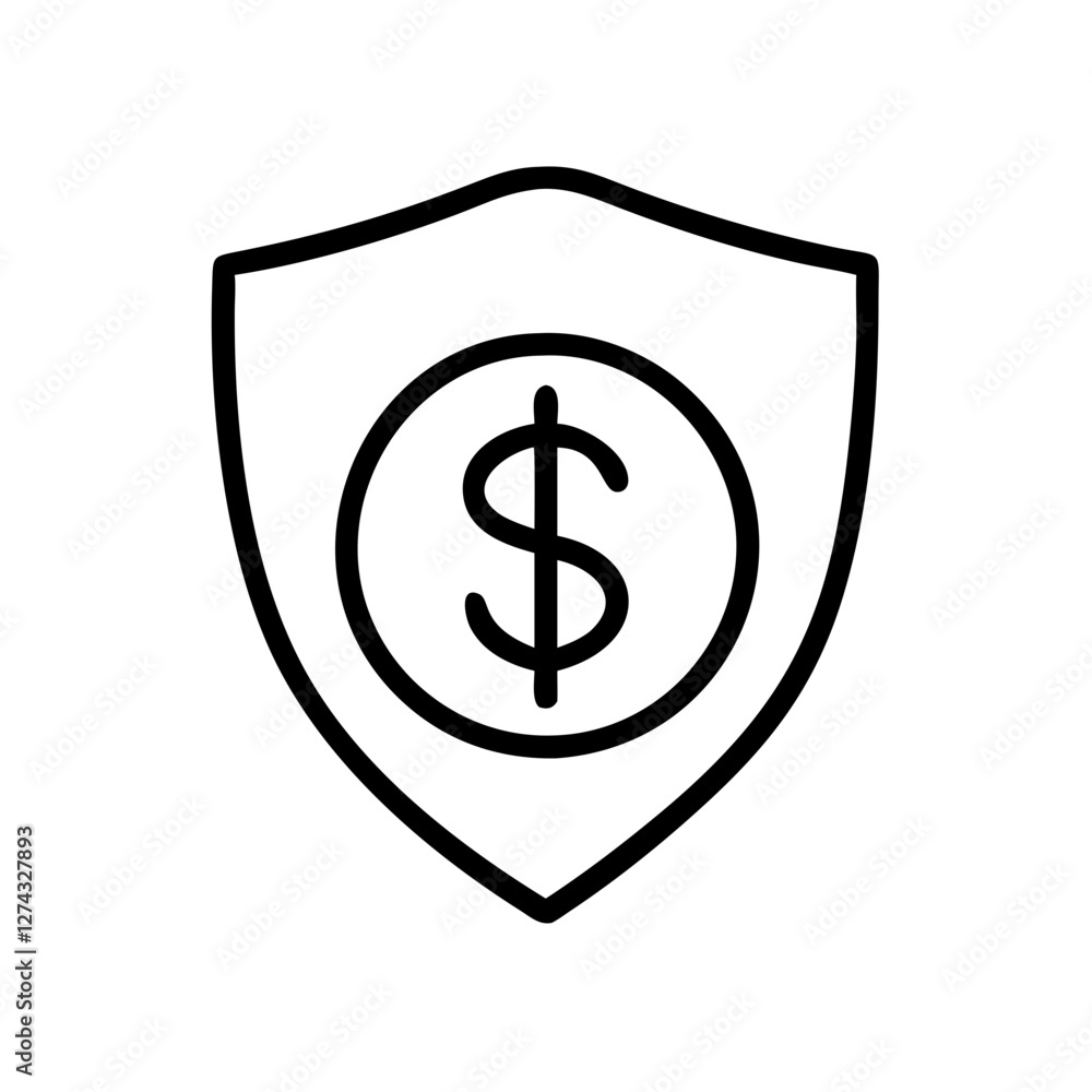 dollar in a shield icon design dollar in a shield icon design
