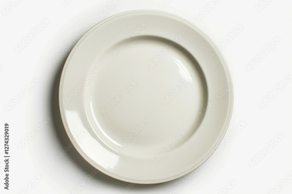 Elegant white plate on isolated background. Neural network AI generated Elegant white plate on isolated background. Neural network AI generated