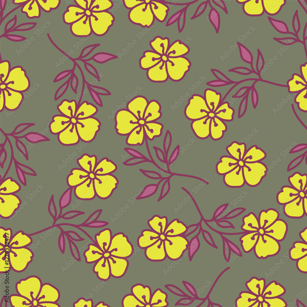 Fototapeta premium flower pattern textile design illustration