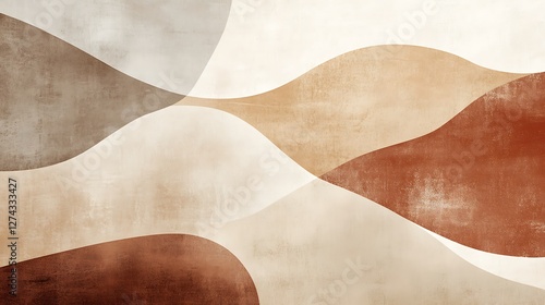 Abstract Earthy Tones Wave Design Artwork