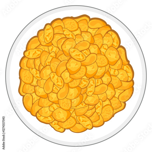 cereal bowl top view,  top view cereal flakes.