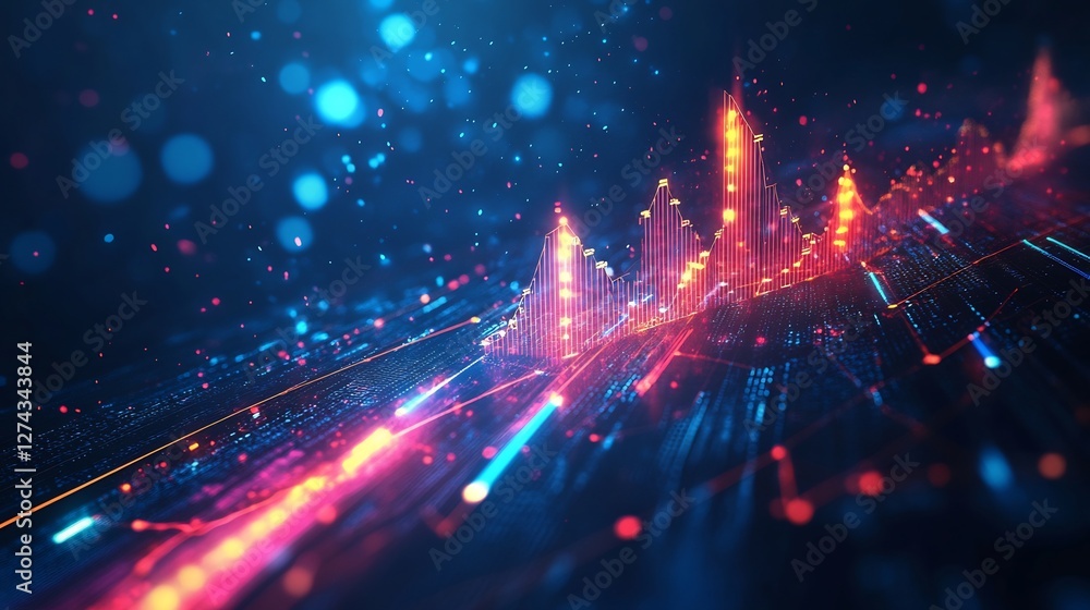 Fototapeta premium Abstract visualization of strategic positioning in competitive industries highlighting differentiation and market adaptability