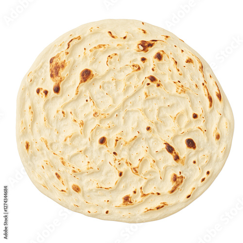 Delicate and airy lavash bread on white background