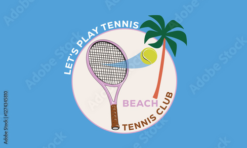 Tennis court graphic design. Miami tennis club artwork for t shirt, posters, stickers, background and others. Tennis champions team.