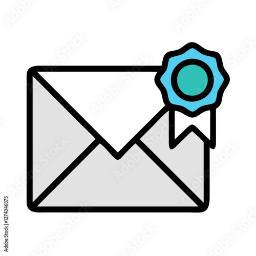 envelope with a seal icon design