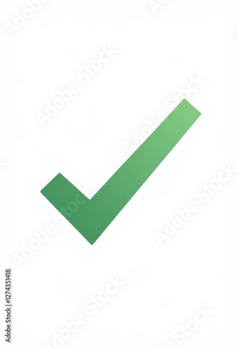 Free Download Green Checkmark Symbol, Minimalist Flat Color Illustration, Copyspace for Text, Studio Background - GFXLoad
