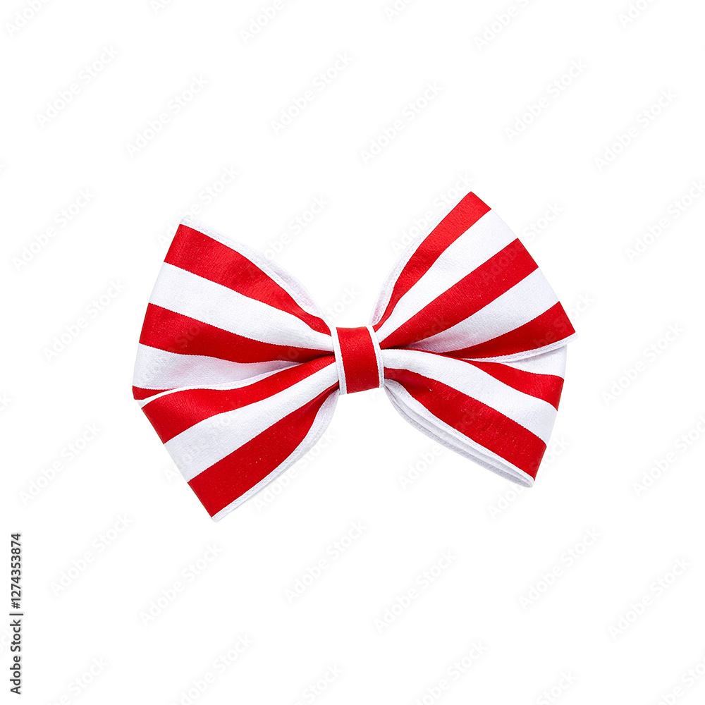 Festive red and white candy striped ribbon bowtie Festive red and white candy striped ribbon bowtie
