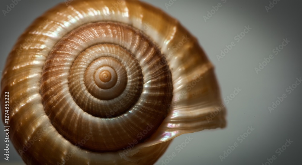 Close-up of a beautifully detailed snail shell showcasing its spiral design Close-up of a beautifully detailed snail shell showcasing its spiral design