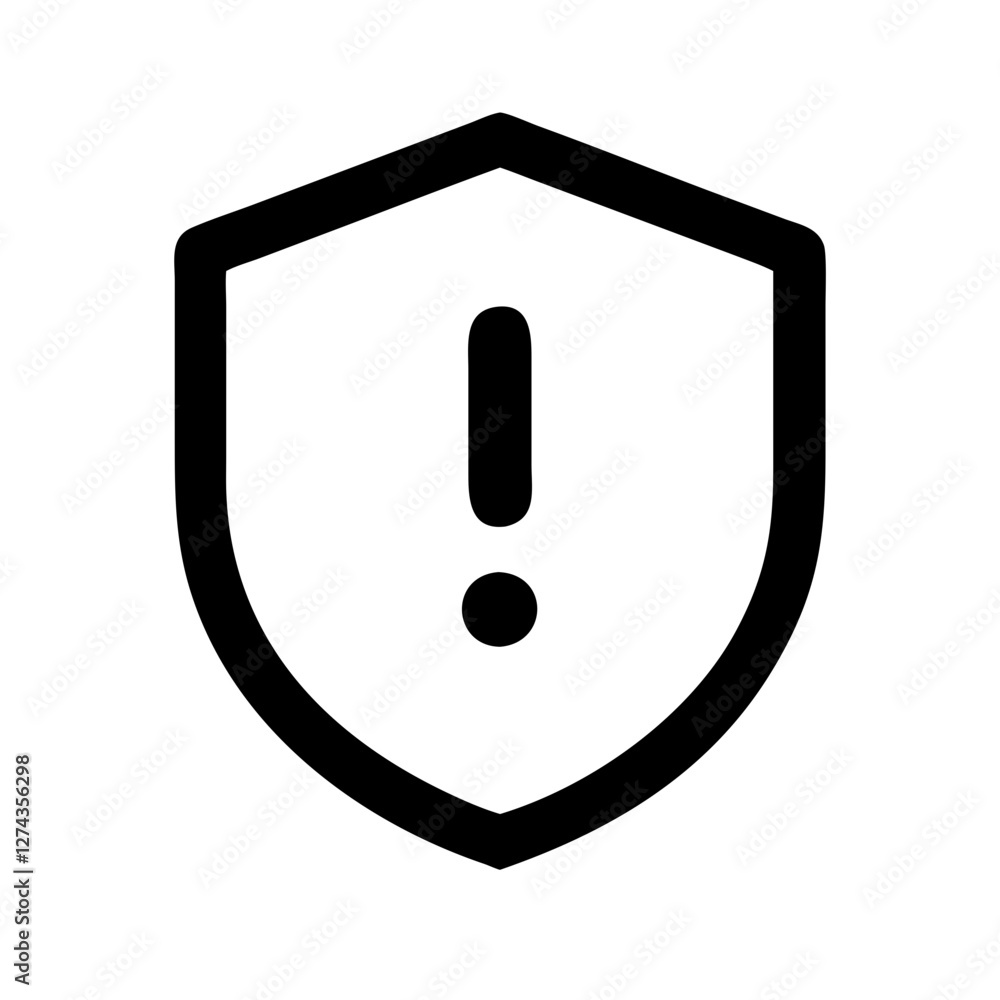 exclamation mark in a shield icon design exclamation mark in a shield icon design