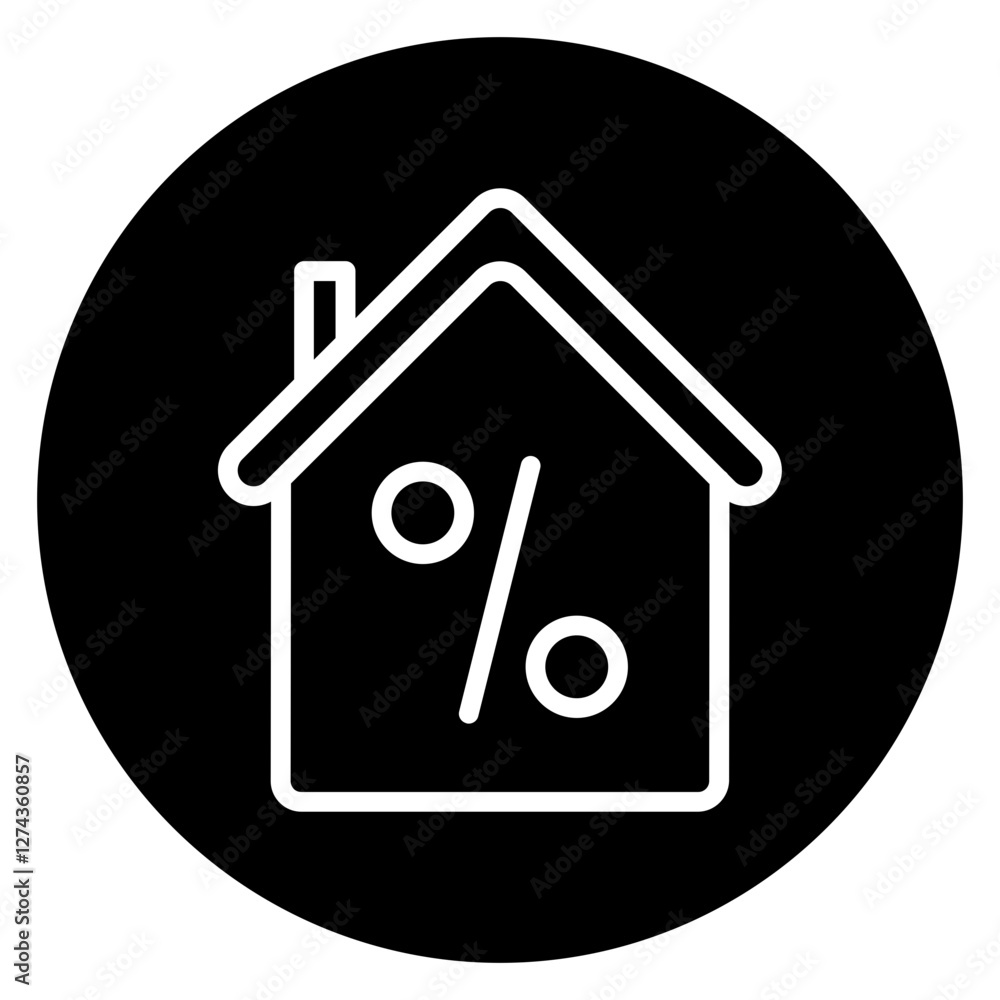 Inverted Bold Circle House Discount Icon Inverted Bold Circle House Discount Icon