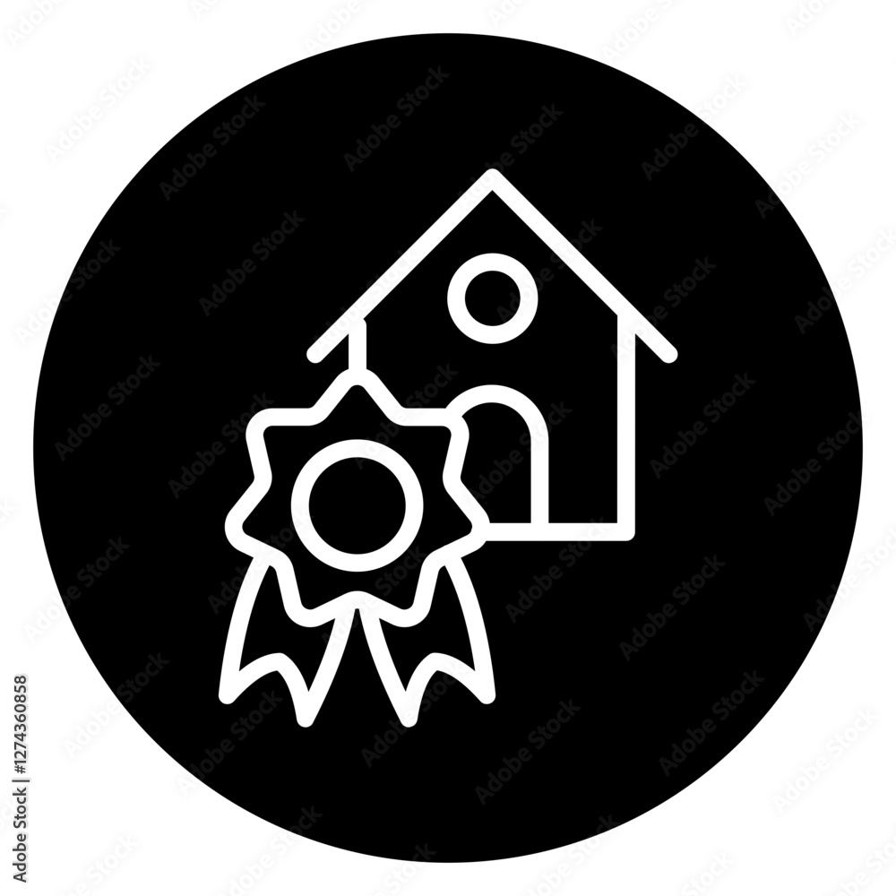 Inverted Bold Circle Home Design Award Icon Inverted Bold Circle Home Design Award Icon