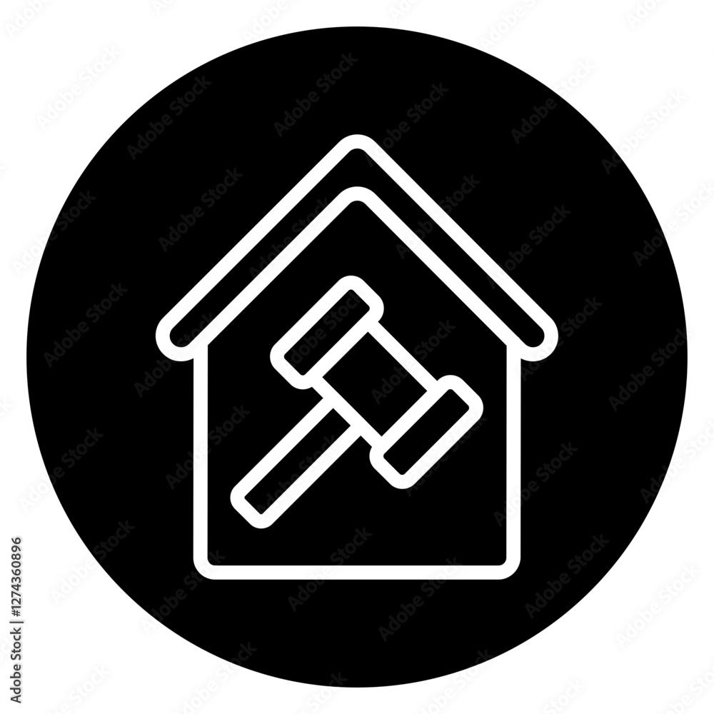Inverted Bold Circle Property/Home Auction Icon