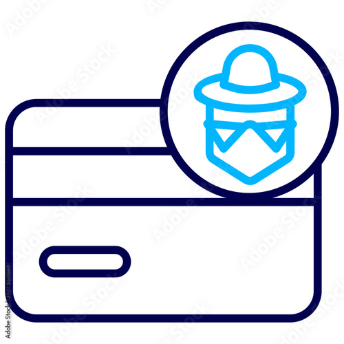 Credit Card Hacker Outline Color icon