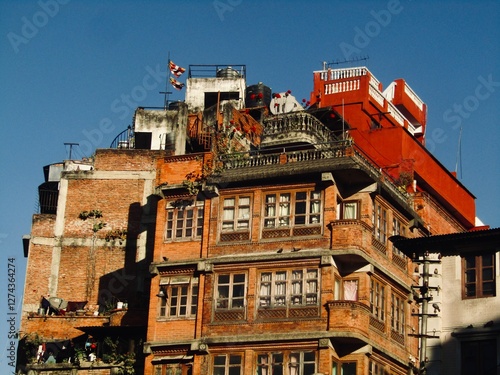 old brick houses in Kathmandu Nepal 