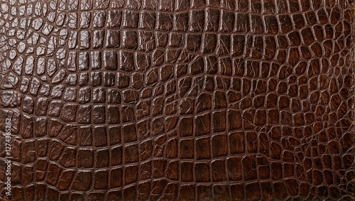 Exquisite crocodile leather texture with glossy finish for luxury accessories