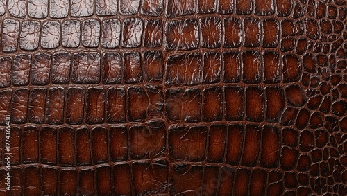 Exquisite crocodile leather texture with glossy finish for luxury accessories