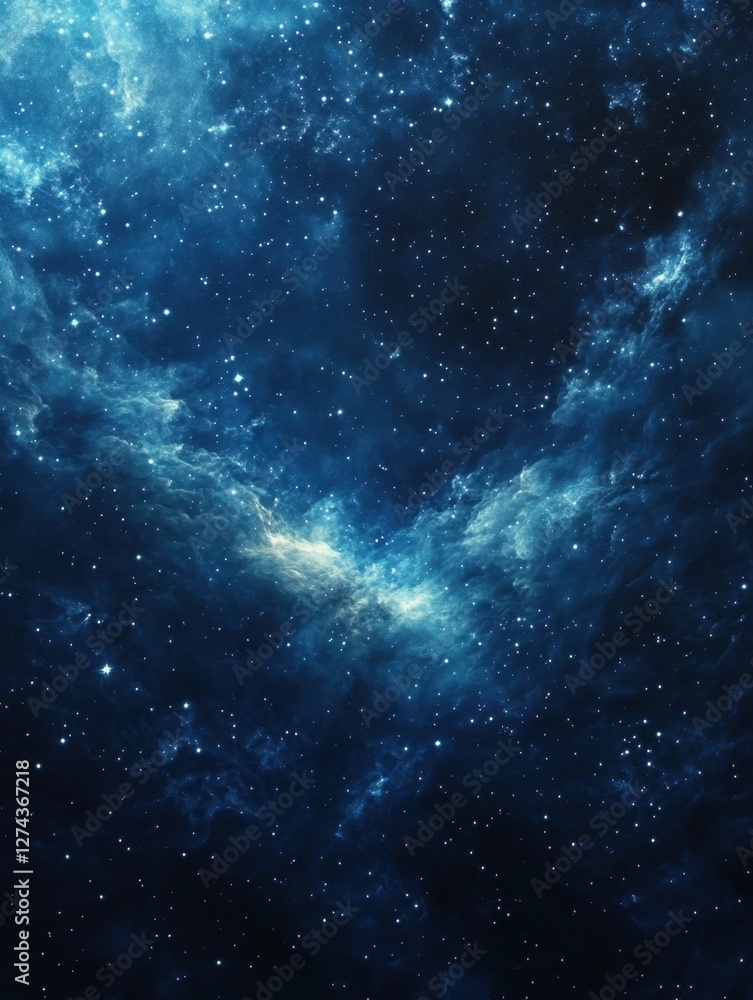 Fototapeta premium Captivating Deep Space Nebula with Twinkling Stars and Ethereal Clouds in a Vast Cosmic Expanse
