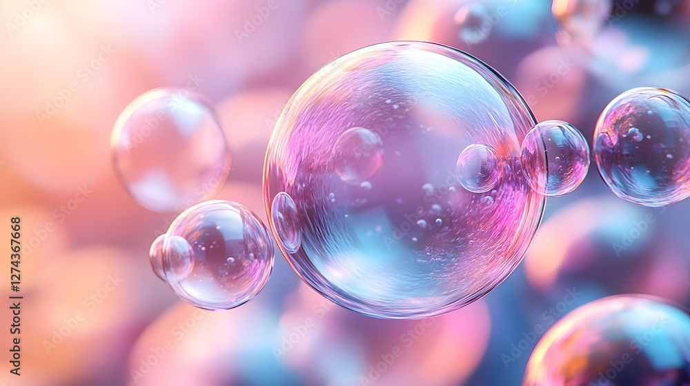 A pile of iridescent soap bubbles A pile of iridescent soap bubbles