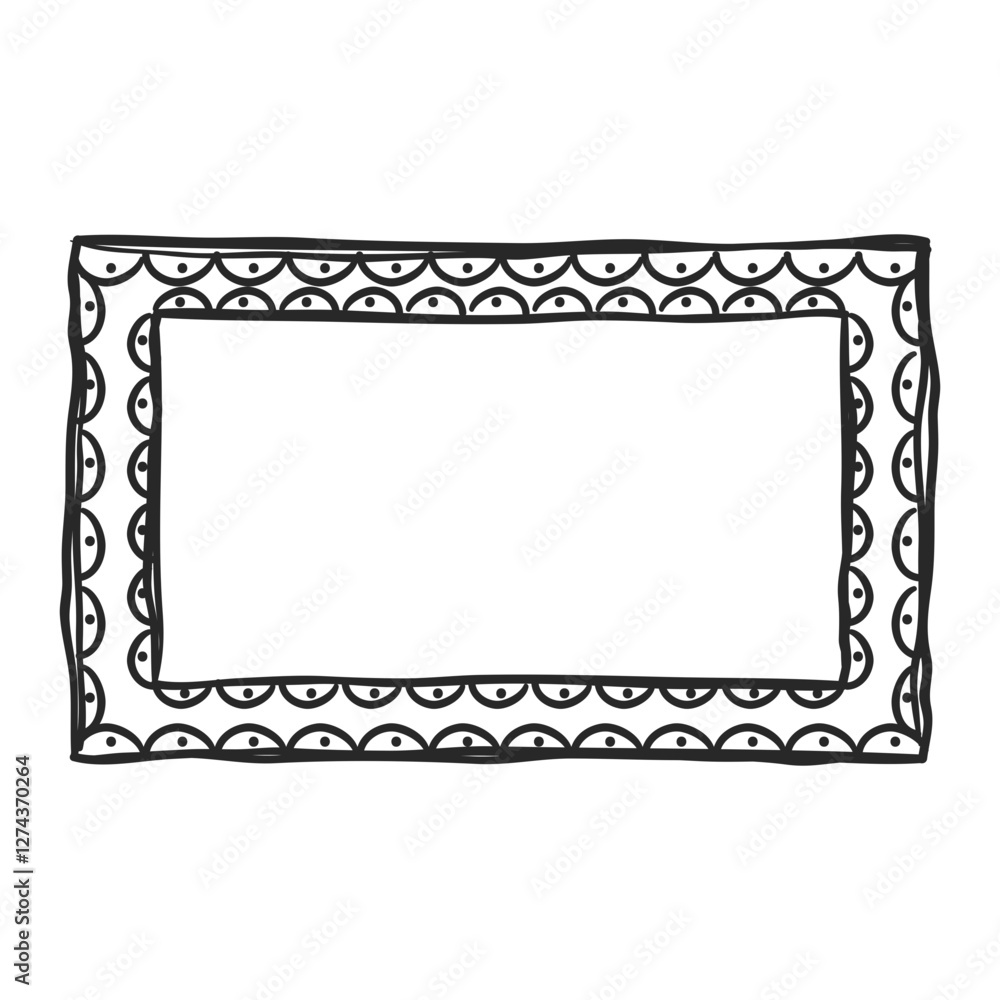Doodle hand drawn trendy frame elements with swirls and wavy lines. Doodle hand drawn trendy frame elements with swirls and wavy lines.