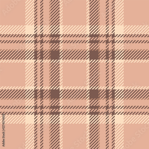 Stroke fabric texture vector, bathroom seamless check pattern. Wrapping plaid textile background tartan in orange and red colors.