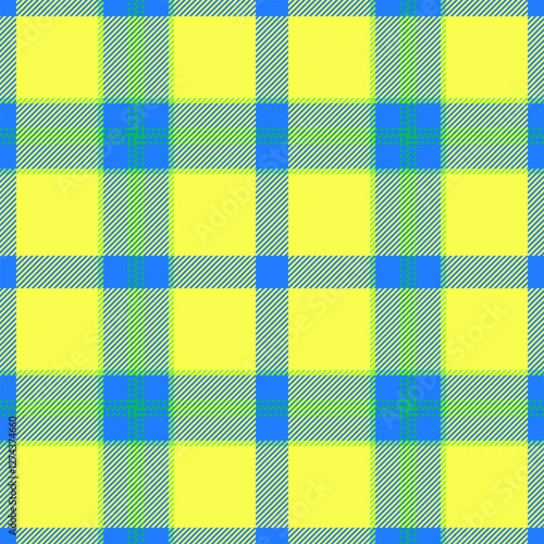 Vibrant yellow and blue plaid pattern.  Perfect for textile design, backgrounds, or website design.  This cheerful, energetic texture evokes feelings of optimism and summer.