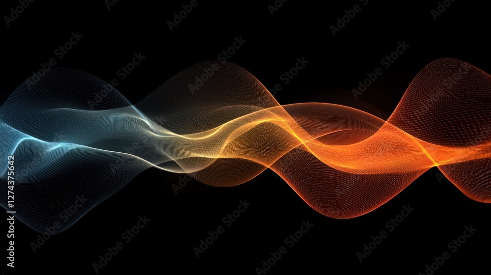 Abstract Energy Waves: A Dynamic Flow of Light and Color on Black Abstract Energy Waves: A Dynamic Flow of Light and Color on Black