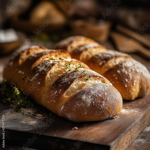 Freshly Baked Sourdough Bread in a Rustic Basket