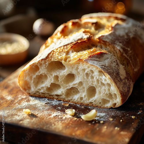 Freshly Baked Sourdough Bread in a Rustic Basket