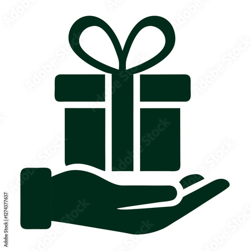 gift box on hand icon design