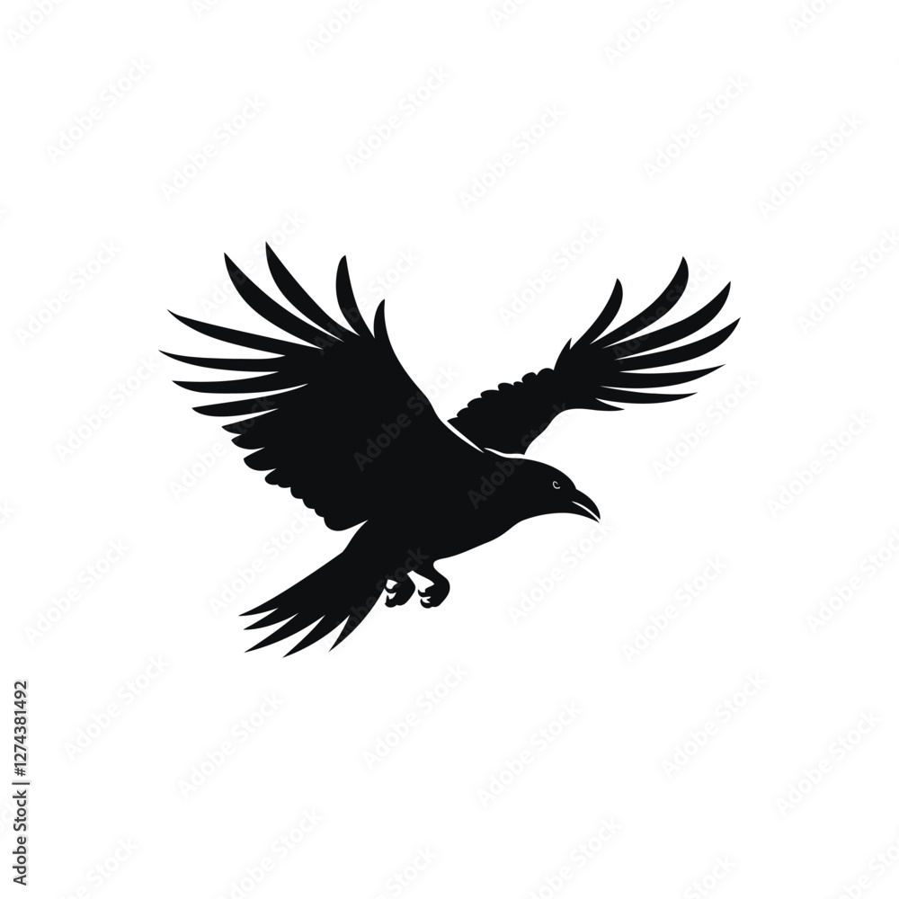 Obraz premium raven vector silhouette
